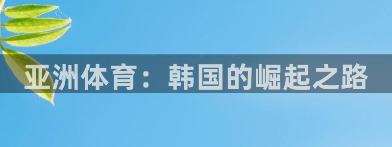意昂2官网：亚洲体育：韩国的崛起之路
