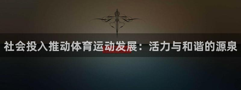 意昂4平台注册：社会投入推动体育运动发展：活力与和谐的源泉